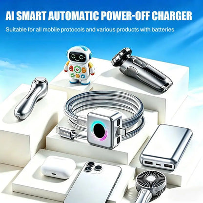 Mart Auto Stop Charging Separator AI Recognition Fully Charged Automatic Cut Off Device USB Charging Safety Protector Adapter