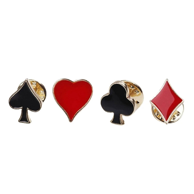 4 Pack Collar Pins Card Brooches Versatile Accessories Lapels Pin Suit Brooch Perfect Gift for Men and Women