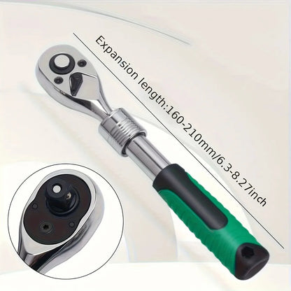 Retractable Ratchet Set 1/4 3/8 1/2 Inch Drive Rotating Ratchet Reversible Drive 72 Tooth Socket Wrench Mechanical Tool