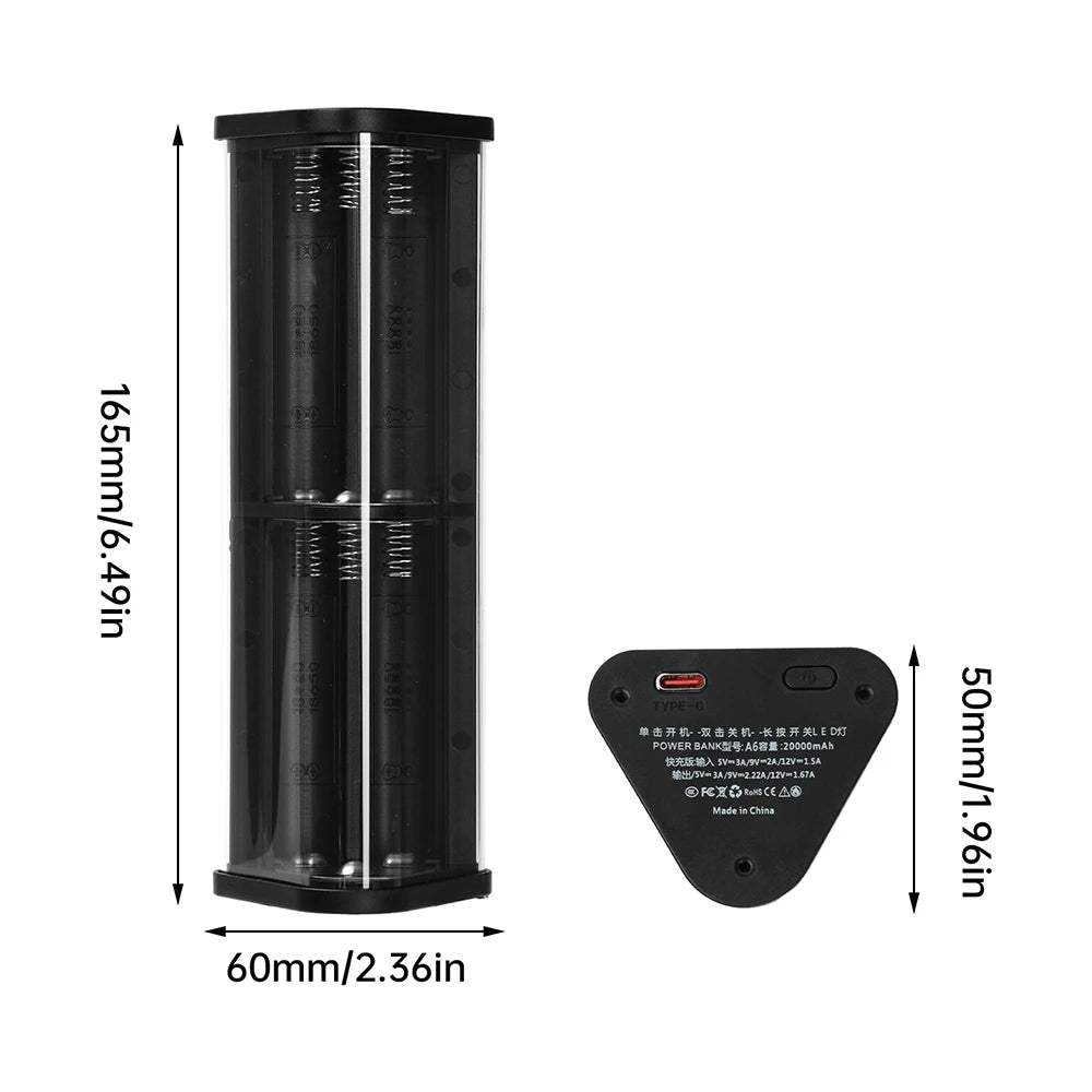 22.5W 6*18650 Power Bank Case Transparent Shell Fast Charging Holder Cases Detachable Battery Charge Storage Box Without Battery
