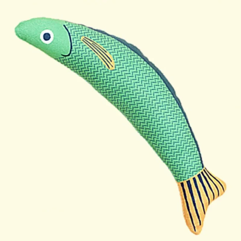 Cat Toys Saury Fish Crinkle Sound Plush Peyt Toys Interactive Cat Kicker Toy Teeth Grinding Cat Kitten Catnip Toys