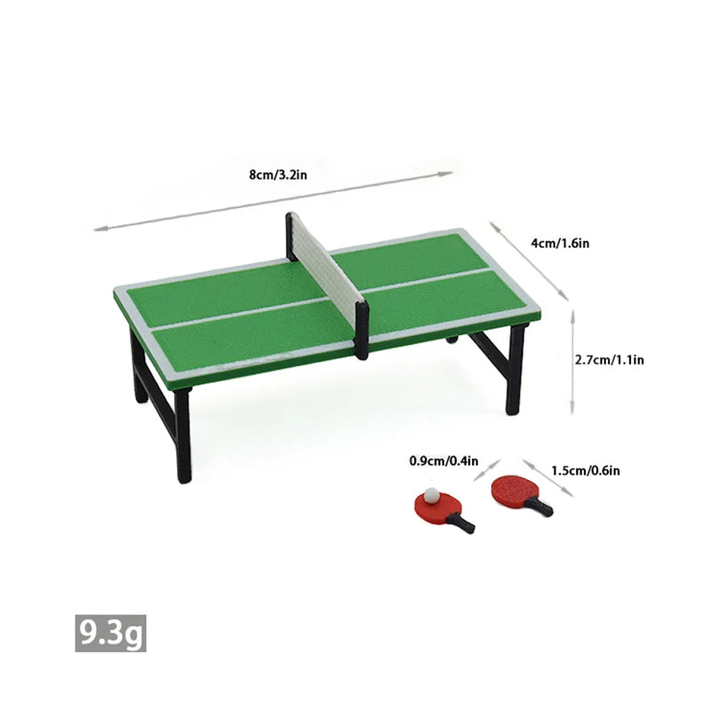 1:12 Miniature Table Tennis Racket Model Table Tennis Table Decor Accessories