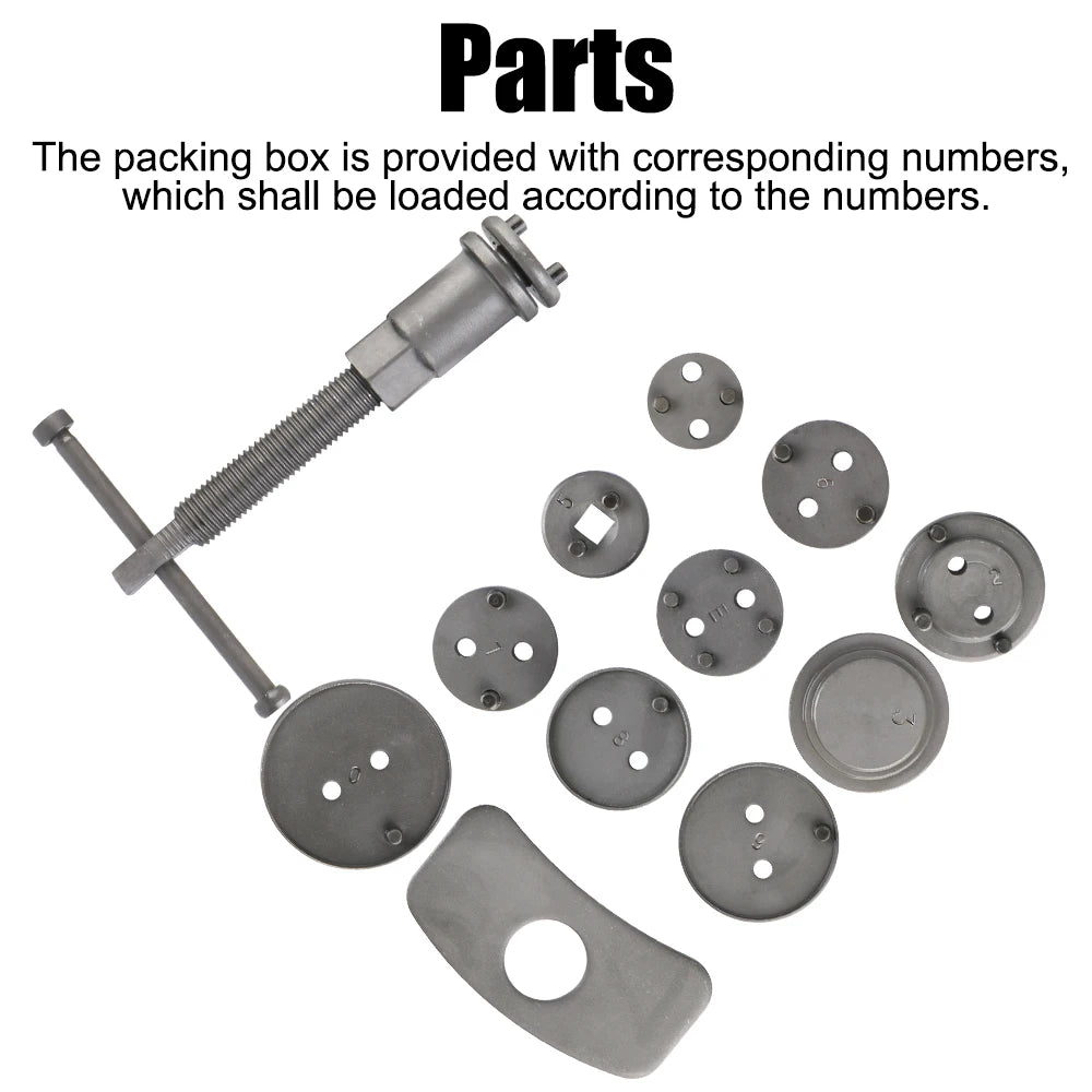 1/12/13PCS Car Disc Brake Pump Caliper Removal 10 Piston Adapter Compressor Set Rewind Back Brake Repair Tools Auto Accessories