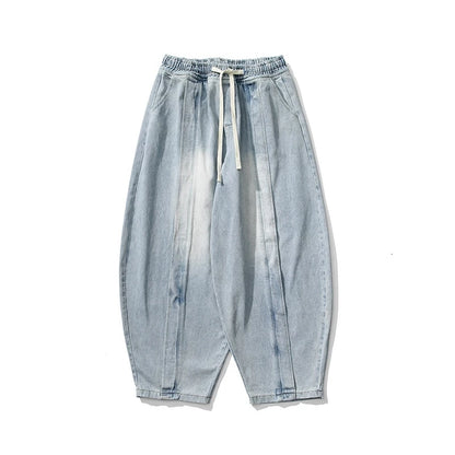 Baggy Cargo Jeans Trousers New Retro Loose Denim Harem Pants High Street Straight Loose Wide Leg Jeans Cowboy Lantern Pants