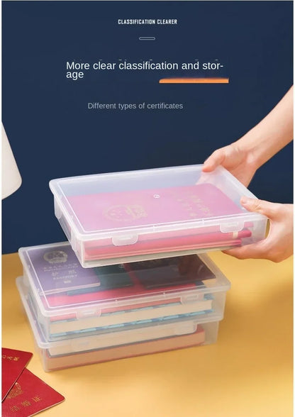 Document Organizer Organized Storage Box Simplicity Certificate File Container Dust Proof A4 Organizing Box Dropshipping