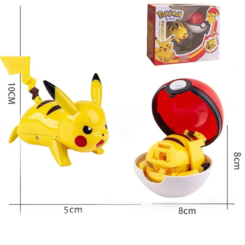 Pokemon ball deform Figure Pikachu Charizard Venusaur Blastoise Gyarados Solgaleo Lunala Action Figurine pokeball poke child Toy