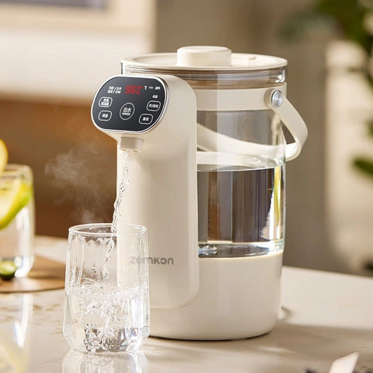 Instant Hot Water Dispenser with 12 Temperature Settings Touch Control Borosilicate Glass Tank Child Lock for Tea Coffee Use