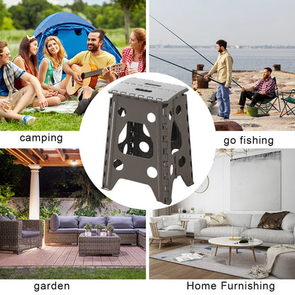 Plastic Folding Stepping Stool 400 LBS Capacity Non Slip Foldable Stools Multipurpose Camping Chair Handheld Thickened Footstool