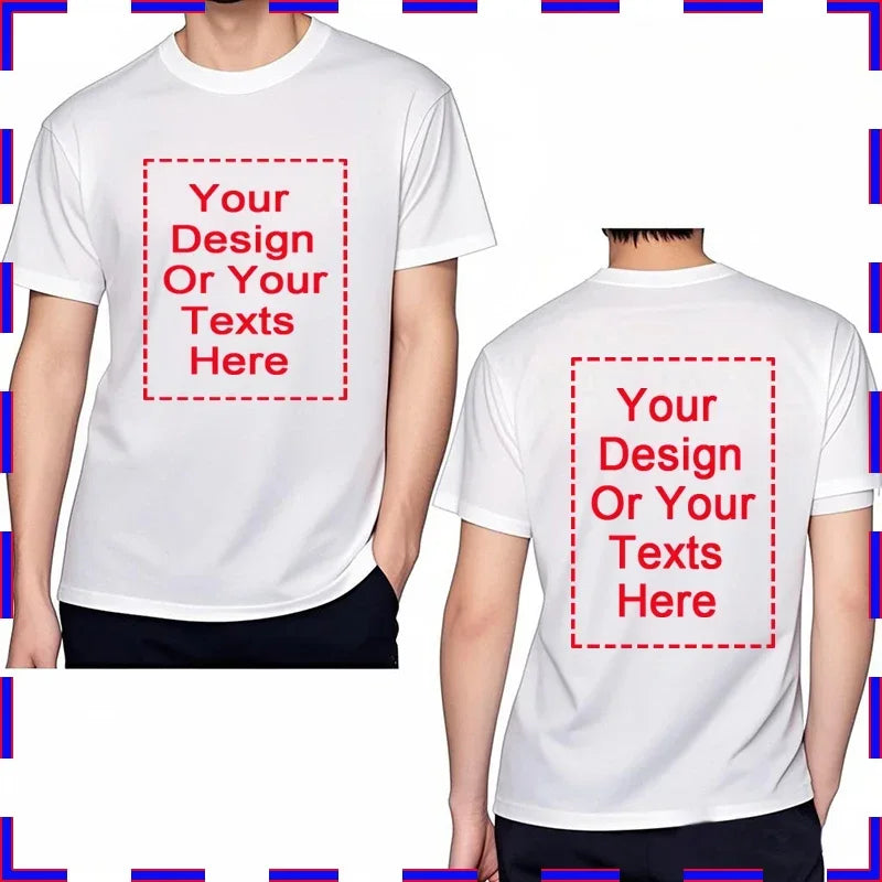 Custom Unisex Tshirt Add Your Own Message Cotton O Neck Top Tees Bigger Size Gift Custom Unisex Personalized Tshirts  4XL 5XL
