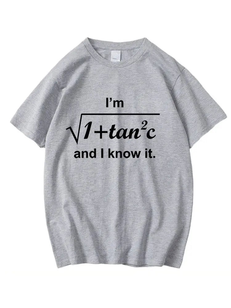 Mathematical Formula Tanc Pure Cotton Printed Fashionable Men's and Women's Short Sleeved Summer New Personalized Casual T-shirt