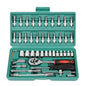 46pcs Socket Set Auto Repair Multi-functional 1/4 Inch Drive Socket Ratchet Wrench Set Round Edge Drive Socket Motorcycle Repair