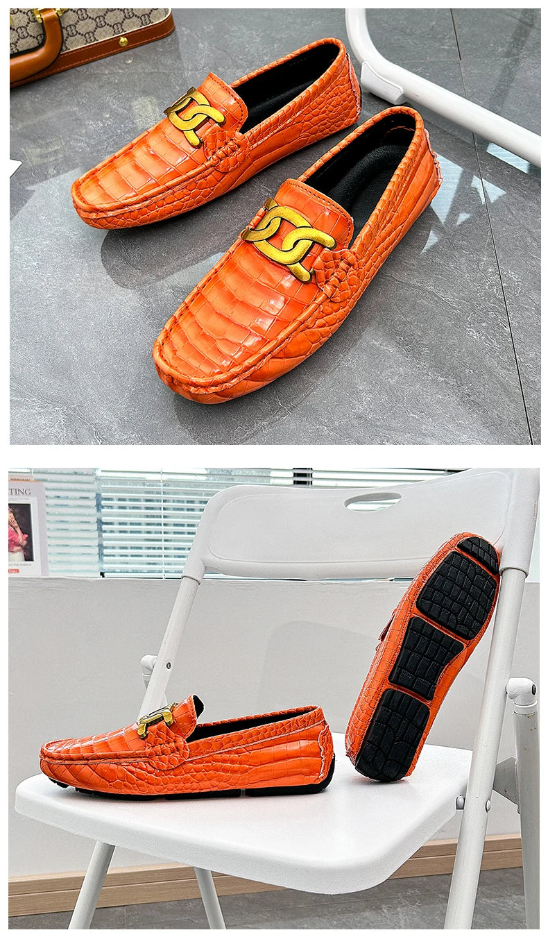 Man Shoes Leather Casual Shoes for Man Luxury Hand Sewn Fashion Flats Summer Breathable Outdoor Male Slip on Loafers Designer