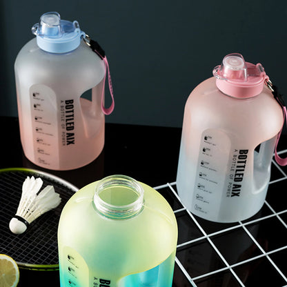 Extra Large Capacity Water Bottle Gradient Color Time Marker Designed Cup