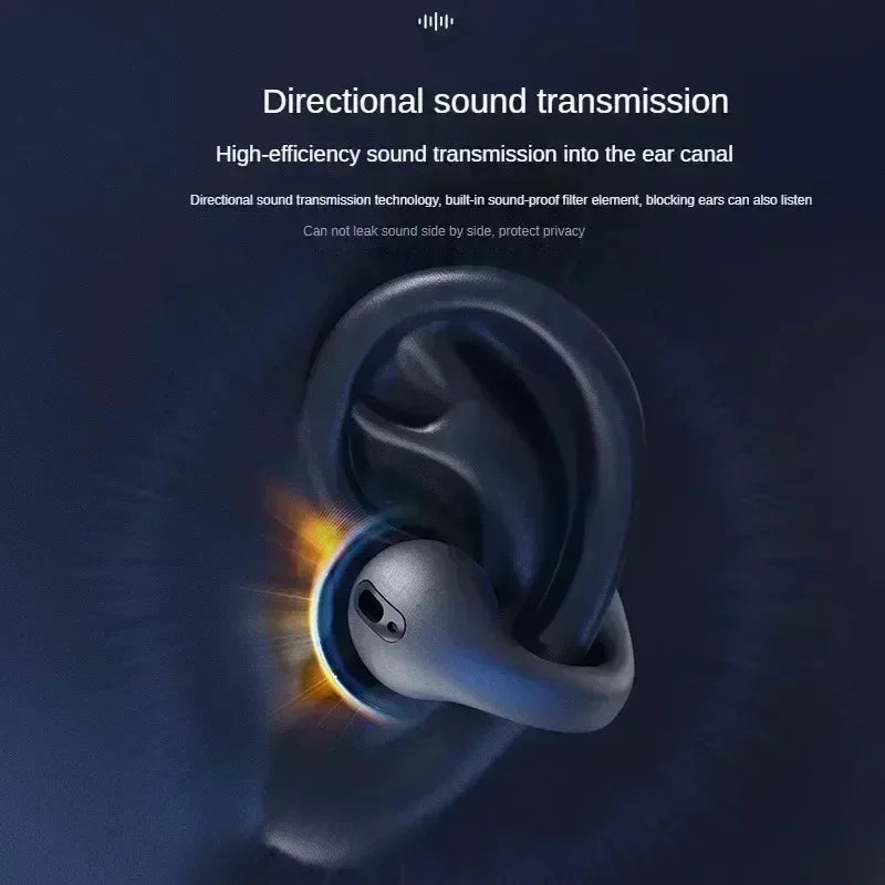 TWS Fone Bluetooth Headset 5.3 Wireless Air Conduction Headphones Clip Ear Music Noise Canceling HD Call Sports Gaming Earphone