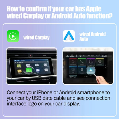 Mini Wireless Carplay Adapter Android Auto AI Smart USB Dongle 2 in 1  WiFi Fast Connect for Benz Chevrolet Ford Honda Toyota