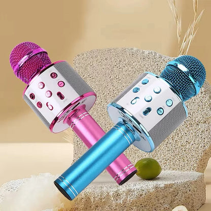 Wireless Karaoke Microphone  Bluetooth Speaker, Multi-Function Controls 5-in-1 portable Handheld Mic for singing For Party