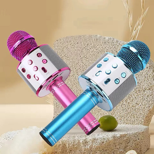 Wireless Karaoke Microphone  Bluetooth Speaker, Multi-Function Controls 5-in-1 portable Handheld Mic for singing For Party