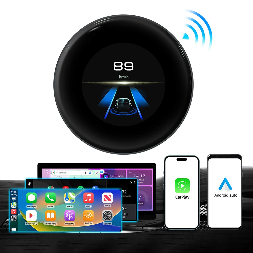 Ai Box 4+64GB 2026 Wireless Android Auto For Apple CarPlay WiFi Plug And Play Adapter Smart AI Box with Youtube Netflix TikTok