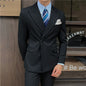2024 Slim Fit Solid Color Suit Set British Style Fashion Handsome Light Luxury Two-Piece Ensemble