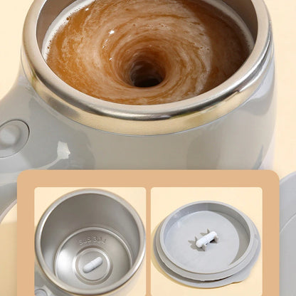 Portable Automatic Stirring Coffee Mug Magnetic Electric Stainless Steel Self Mixing Coffee Tumbler Rotating Home Office Travel