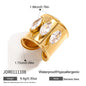 Youthway Delicate Horse Eye Shape Zircon Open Ring For Women 18K Gold PVD Plated Stainless Steel Ring Fashion Jewelry Gift