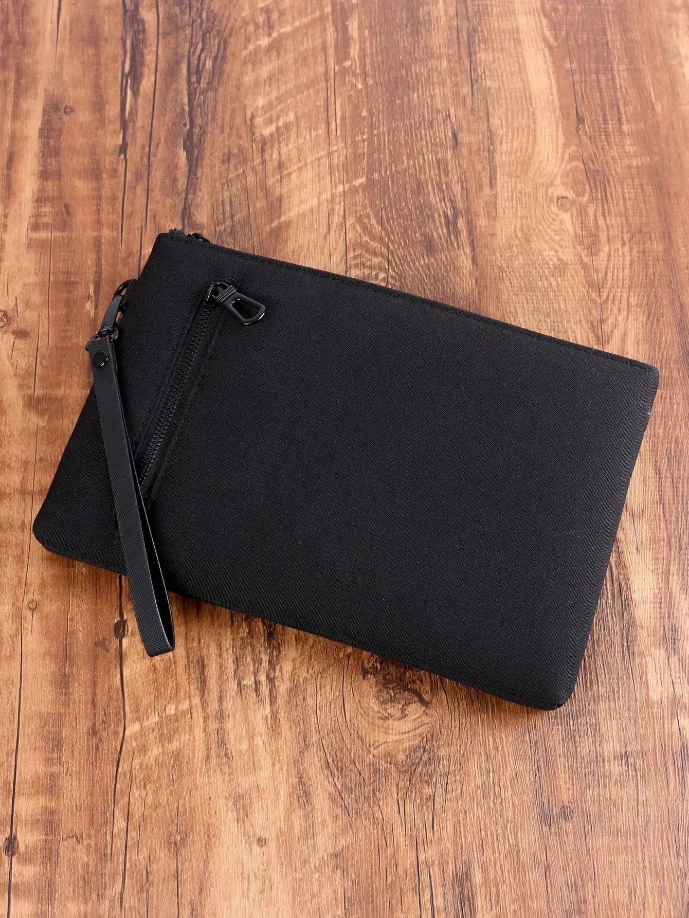Business Simple Bag Fashion Casual Ultra-Thin Portable Zipper Wristlet Bag Cell Phone Bag Handbag Armpit Bag Men's Clutch Bag