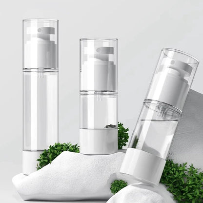 15/30/50/100ML Clear Airless Cosmetic Cream Pump Bottle Refillable Vacuum Dispenser Spray Lotion Bottle for Travel Makeup Contai