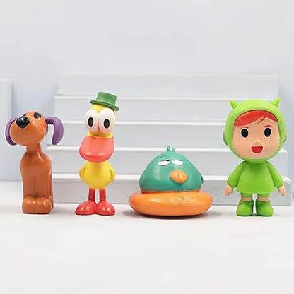 7Pcs @@ Set Pocoyo Animal Toy Bird Duck Elephant Doll Model Scene Ornaments Anime Cartoon Cute Pvc Figures Toys **