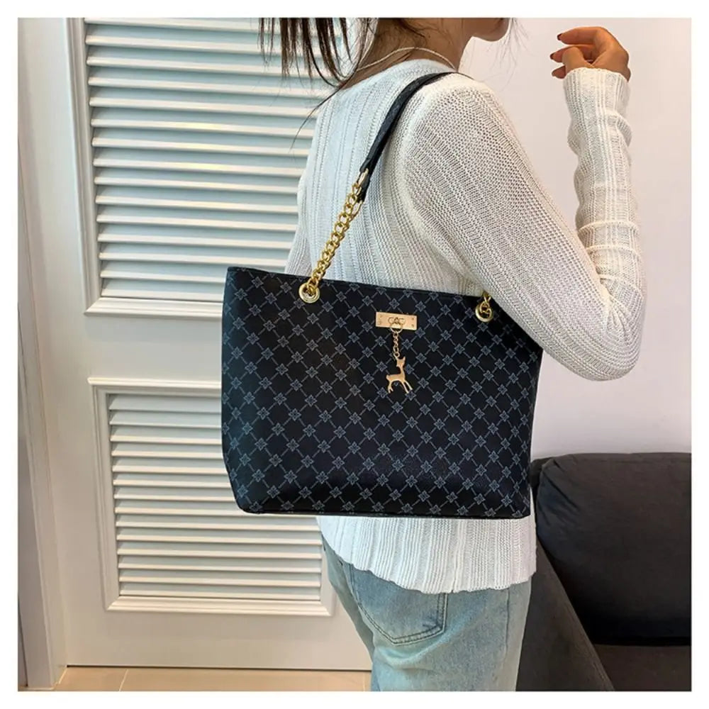 Women Luxury Design Tote Bag Large Capacity Handbag Printing Shoulder Bag Trendy New Shopping Bag Purse