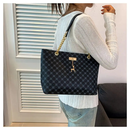 Women Luxury Design Tote Bag Large Capacity Handbag Printing Shoulder Bag Trendy New Shopping Bag Purse