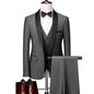 ( Jacket + Vest + Pants ) Men's 3 Piece Tuxedo Suit Set, Beige Blazer with Black Shawl Lapel for Wedding, Groom, Formal Party