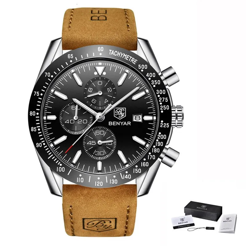 Men Watch BENYAR Top Brand Luxury Full Steel Business Quartz Watch Men Casual Waterproof Sports Watches Clock Relogio Masculino