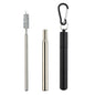 304 Stainless Steel Retractable Straw Kit, Portable Aluminum Tube, Outdoor Folding Straw Kit, with Cleaning Brush, Colors, Trave