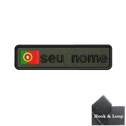 1PC 10cmX2.5cm Custom Name Flag Patch Badge Iron On Hook Loop Army green Netherlands Germany Russia France Belgium Italy Spain