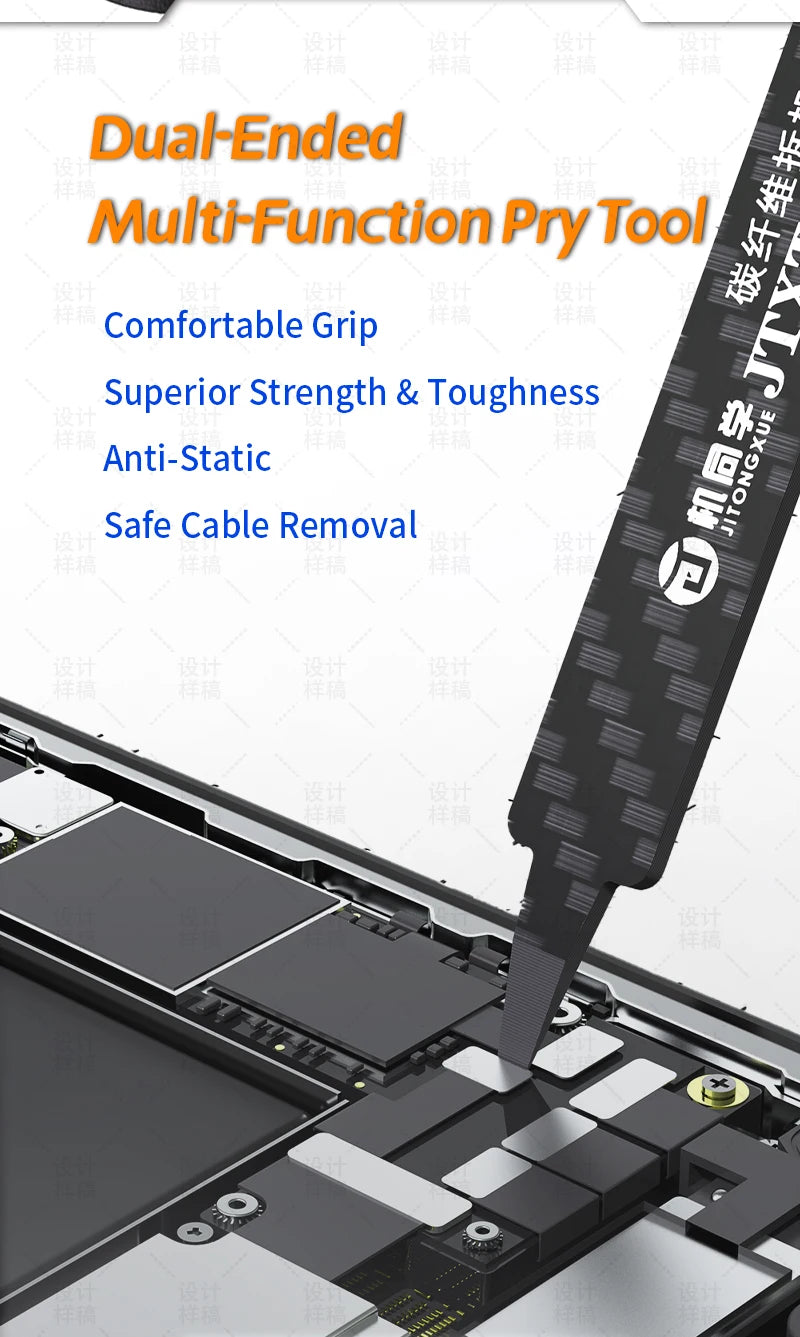 JTX QW11-14 Carbon Fiber Pry Tool Solder Scrap Opening Tool High Temperature Resist LCD Screen Disassembly Card Phone Repair Too