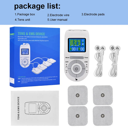12-Mode TENS Pulse Physiotherapy Machine Full Body Back Massager 40-level Muscle Electrostimulator Relaxation Treatment Health