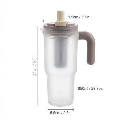 850ML Large Capacity Tumbler With Handle&Strainer Sport Portable Plastic Straw Water Cup Heat Resistant Leak-proof Water Bottle