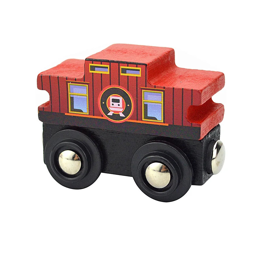 Wooden Magnetic Train Car Locomotive Toy Wood Railway Car Accessories Toys for Kids Gifts Fit Wood Biro themes Tracks