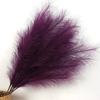 90/120CM 1Pcs Fluffy Pampas Grass Bouquet for Wedding Home Party Vase Decoration Boho Fake Plant Reed Flowers Arrangement