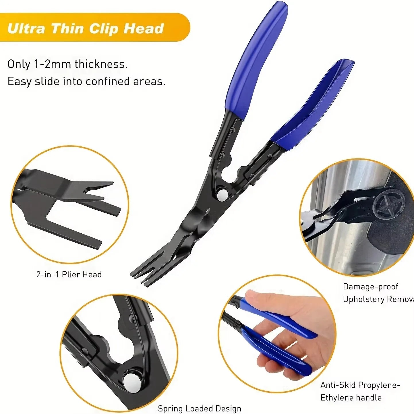 19Pcs Trim Removal Tool, Car Panel Dashboard Door Audio Trim Removal Tool Kit, Auto Clip Pliers Fastener Remover Set