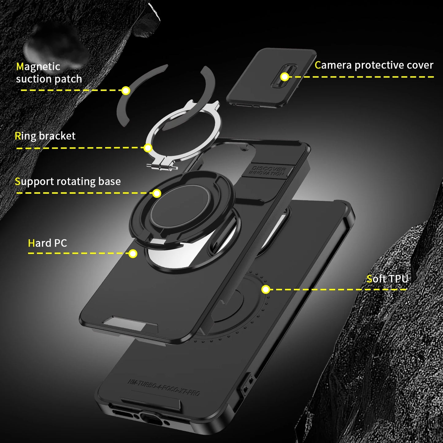 For Poco X7 Pro 5G Case Lens Protect Shockproof Armor Cover for Poko Little X7 X7 Pro X7pro Pocox7pro Car Magnetic Holder Funda