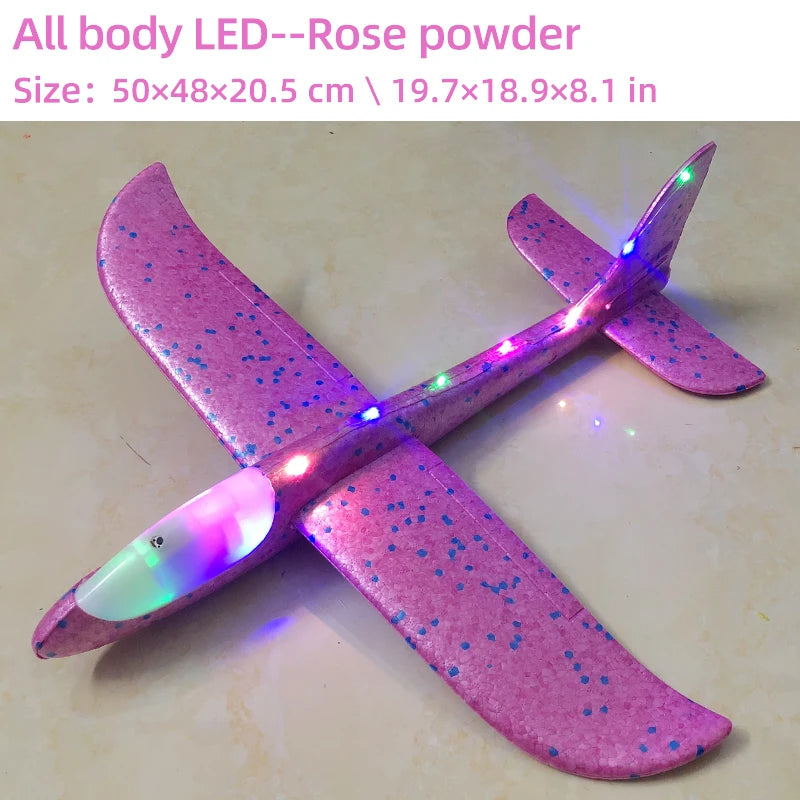 50/33CM Big Foam Plane Glider Hand Throw Airplane Light Inertial Bubble Planes Outdoor Launch Kids Toys for Children Boys Gift