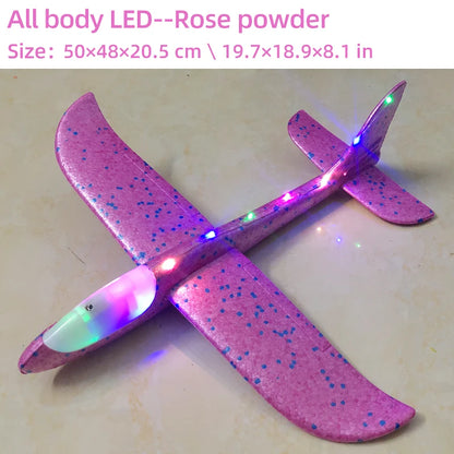 50/33CM Big Foam Plane Glider Hand Throw Airplane Light Inertial Bubble Planes Outdoor Launch Kids Toys for Children Boys Gift