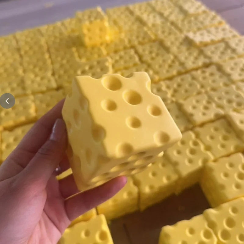 Simulated Cheese Squishy Toy, Jumbo Creative Slow Rising Cheese Block, Stress Relief Vent Toy Wholesale Toy