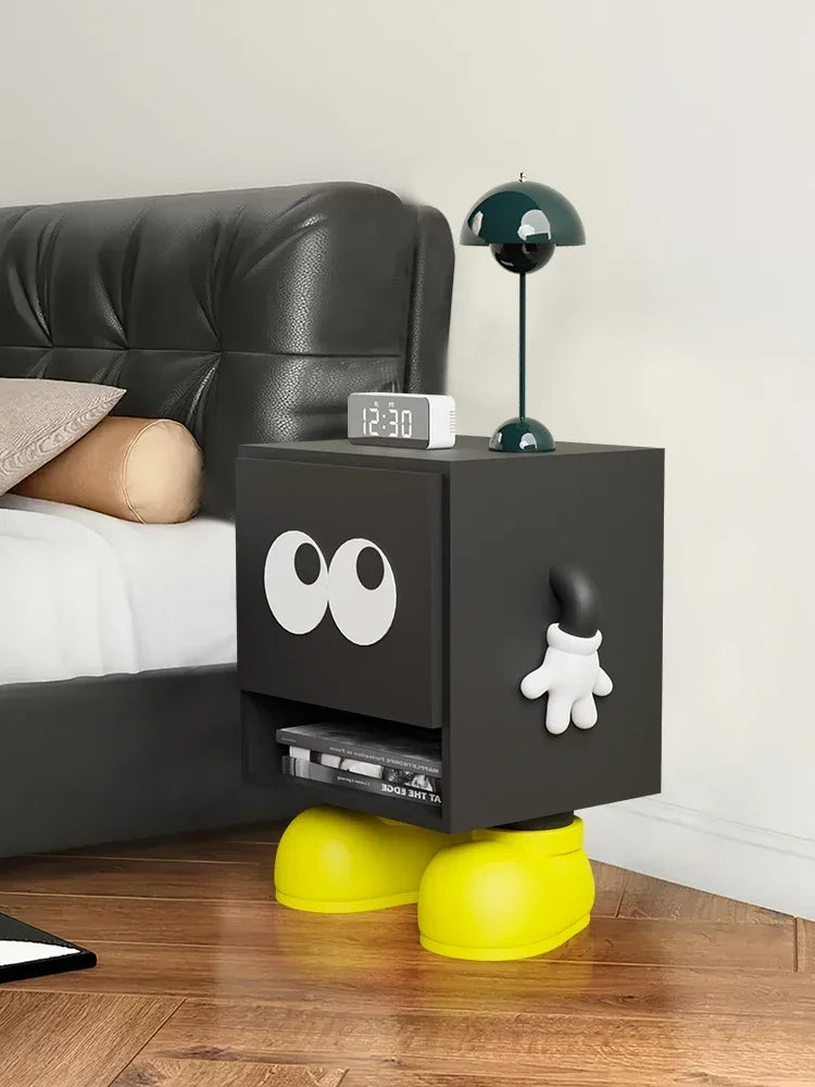 #Cute big eyes children bedside table bedroom bedside storage lockers cartoon creative bedside cabinet boys and girls