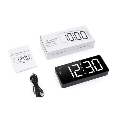 ORIA 7'' LED Alarm Clock with Bluetooth Sync Time Digital Alarm Clock with Dual Alarm & 5 Brightness Levels for Home Office Use
