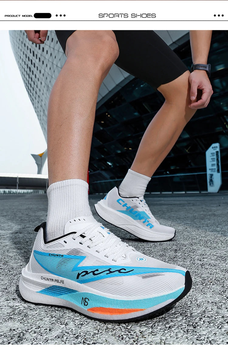 Men's and Women's Running Shoes Anti Slip and Shock-Absorbing Carbon Fiber Board Professional Marathon Chunta Sports Shoes