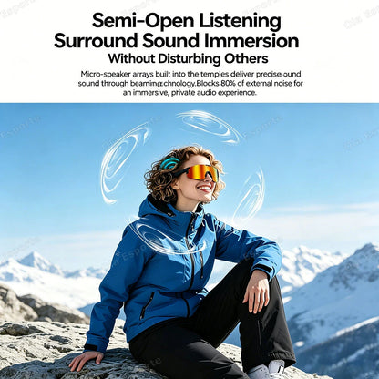 Smart Cycling Glasses Men Bluetooth UV400 Polarized Sunglasses Man AI Voice Intelligent Headphones Call Music Play Camera Remote