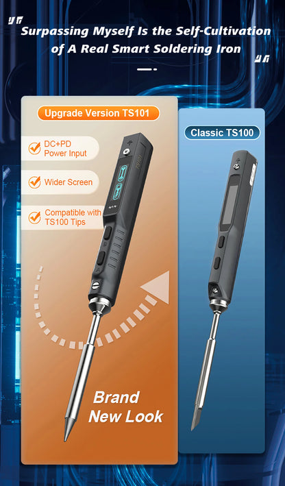 Original TS101 Electric Soldering Iron Adjustable Temperature USB Portable Digital Welding Station 65W Mini TS100 Upgraded