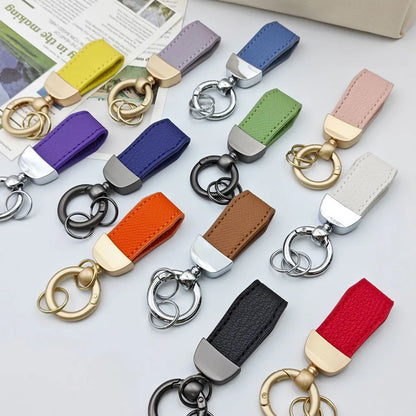Short Lovely Leather Keychain Vintage Personalized Keyring Custom Logo Name Car Key Holder Chain Laser Engrave Women Charm Gift